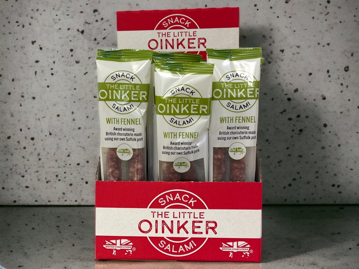 The Little Oinker Fennel Box of 20 x 50g Suffolk Salami