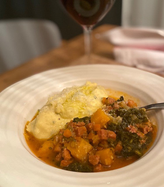 Suffolk Chorizo Ragout with Soft Sage Polenta