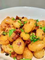 Fried Potato Gnocchi with Chorizo
