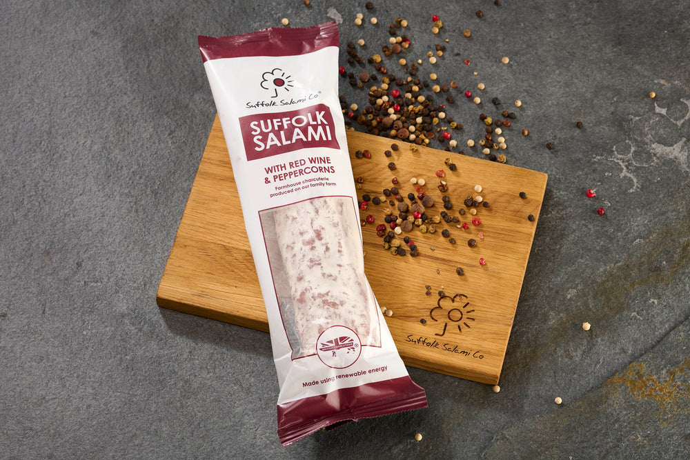 Gift Small Suffolk Salami with Red Wine & Cracked Black Pepper 220g