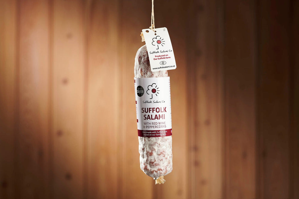 Gift Small Suffolk Salami with Red Wine & Cracked Black Pepper 220g