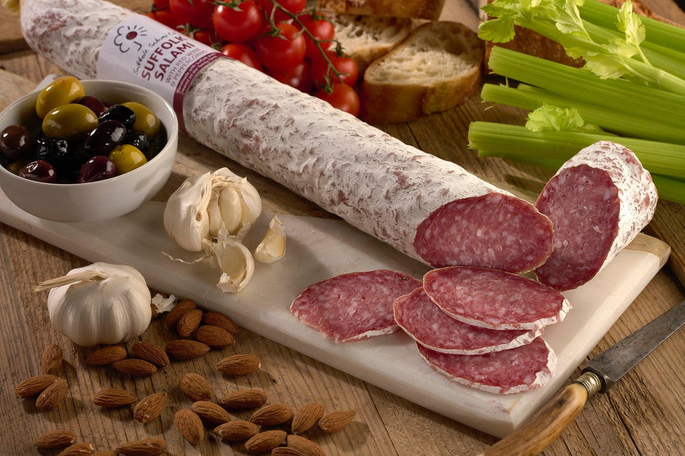 Large Suffolk Salami with Red Wine & Cracked Black Pepper 1Kg